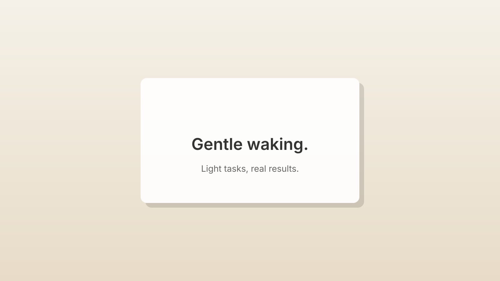An iPhone on a soft pillow displaying the NoNap wake task screen against a warm white background