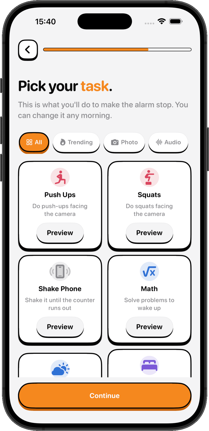 Choosing a wake task in NoNap